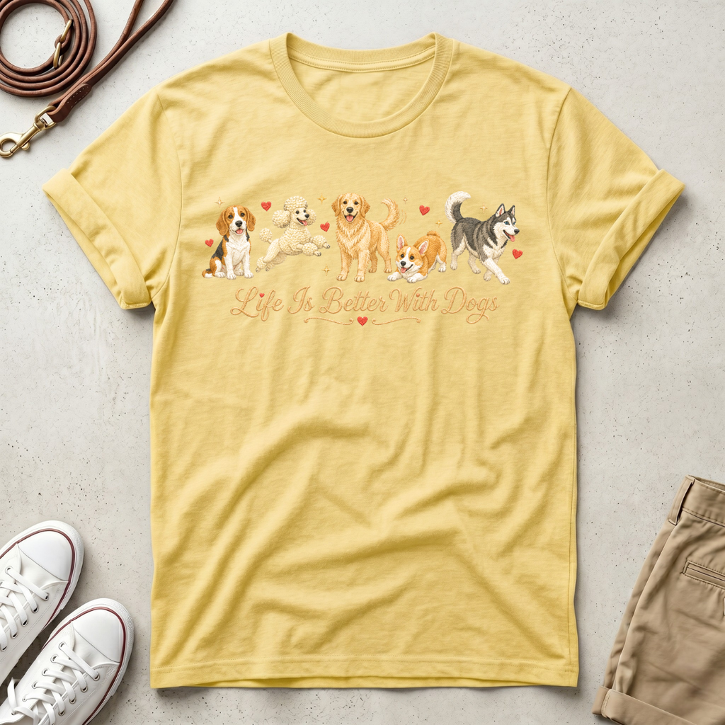 Dog Mom T-Shirt — Cute Row of Dogs Graphic Tee