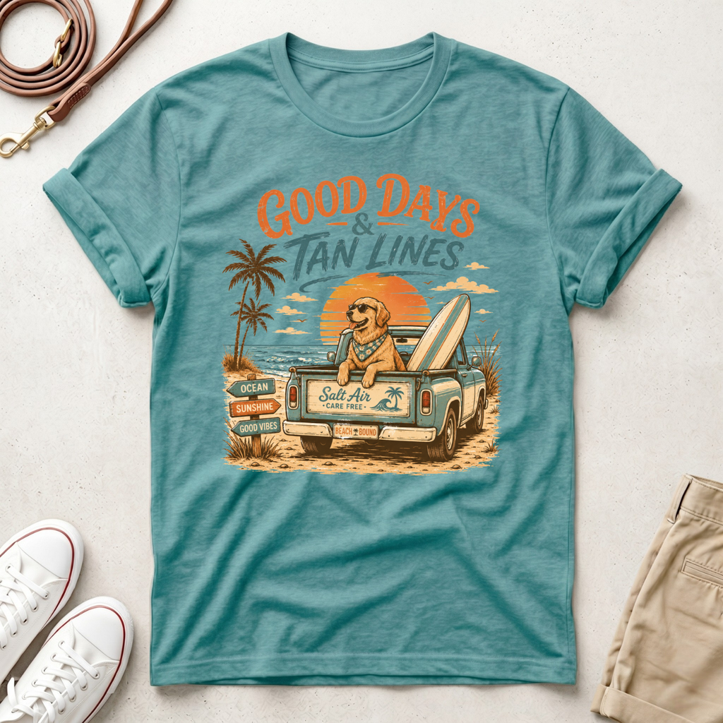 Dog Good Days  Beach T-Shirt