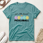 Cats Pickleball Obsessed T-Shirt — “just a little obsessed” Cute Paddle & Ball Tee
