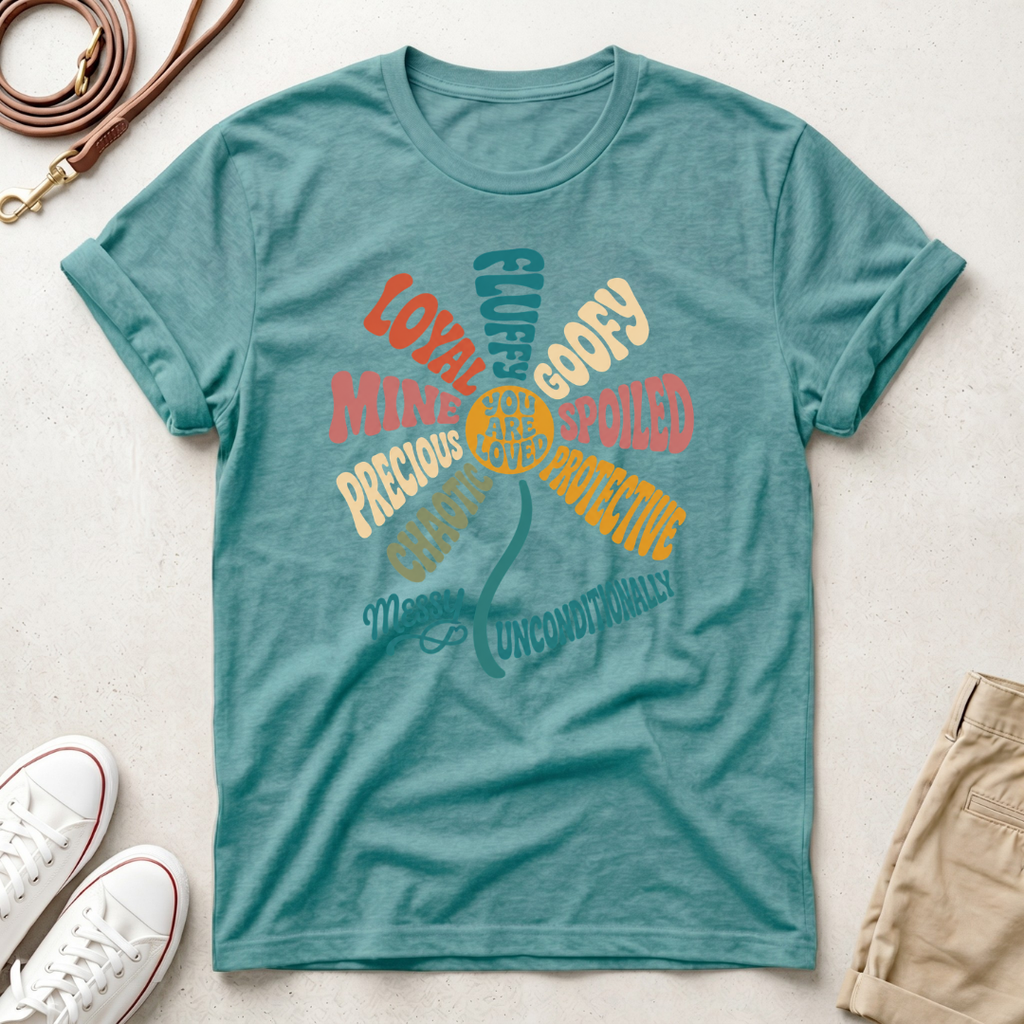 Retro Heartwarming You Are Loved Flower Graphic T-Shirt