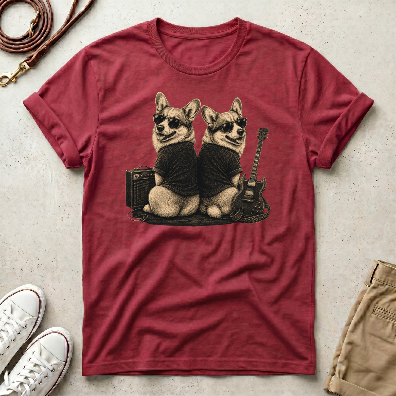 Corgi Dog Duo Graphic T-Shirt