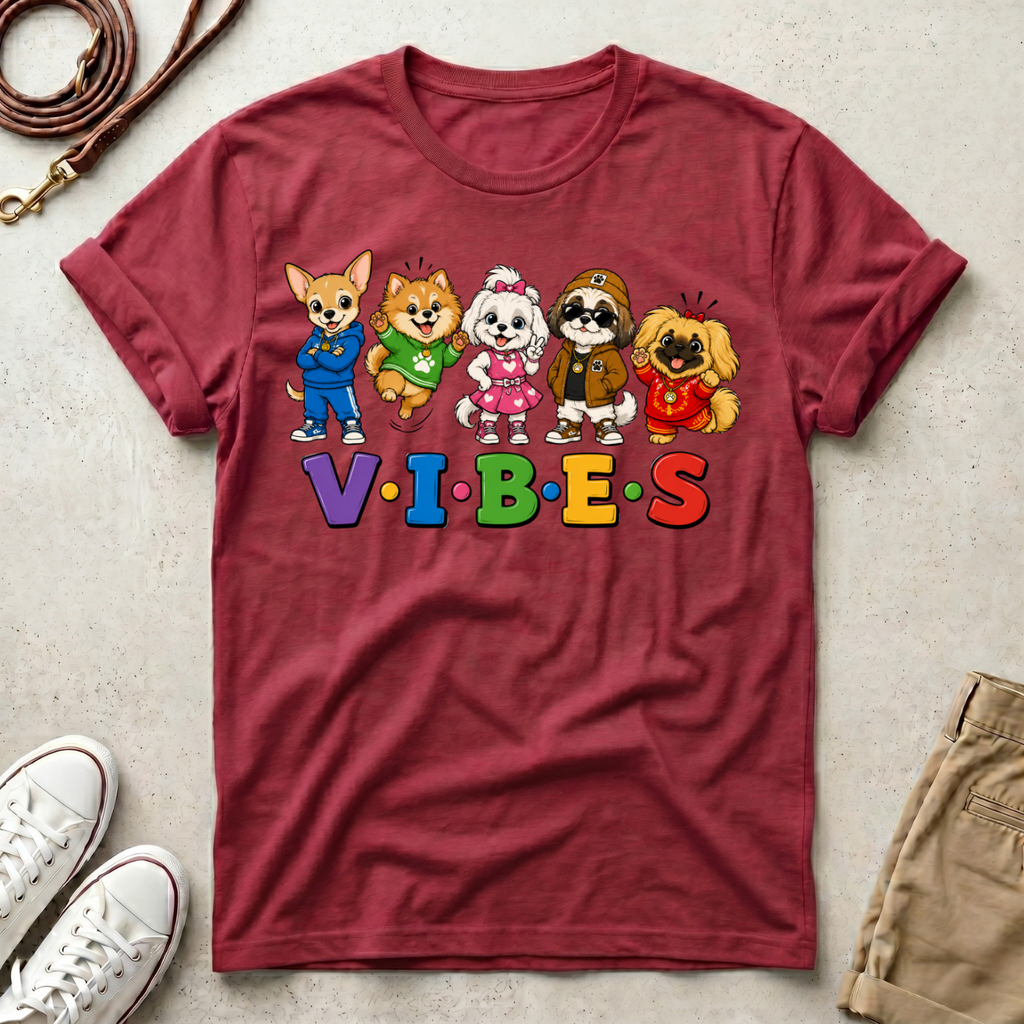 VIBES Dogs Graphic T-Shirt