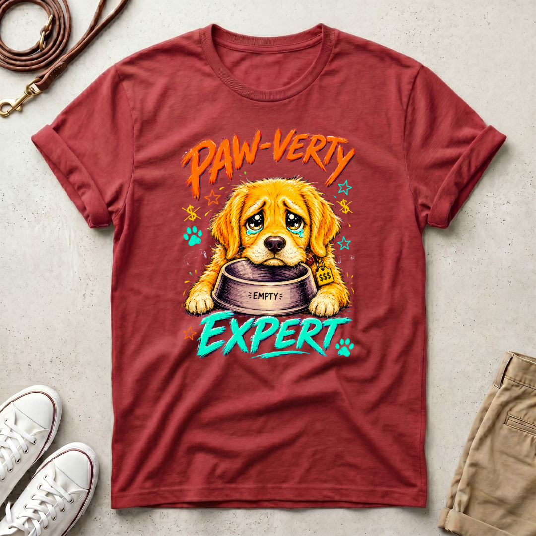 Paw-verty Expert Dog Graphic T-Shirt