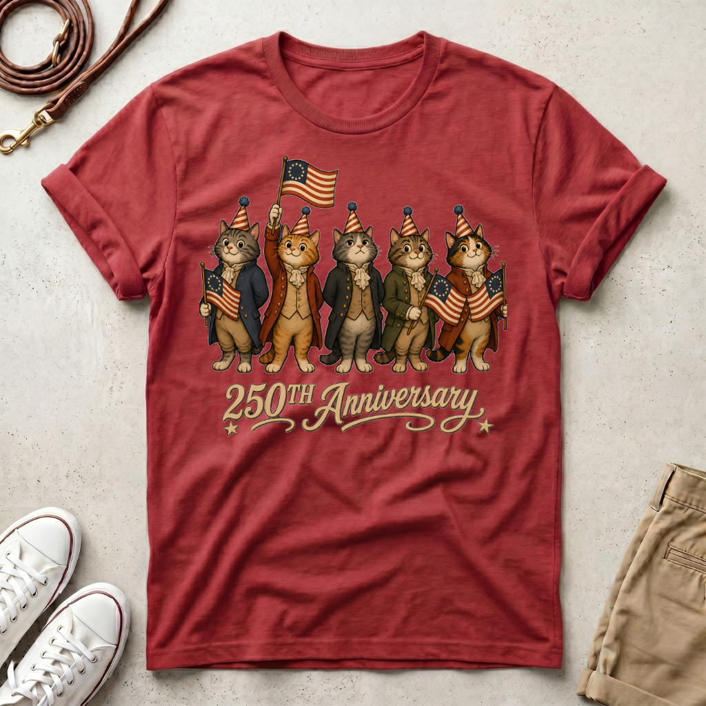 Patriotic Cats 250th Anniversary T-Shirt