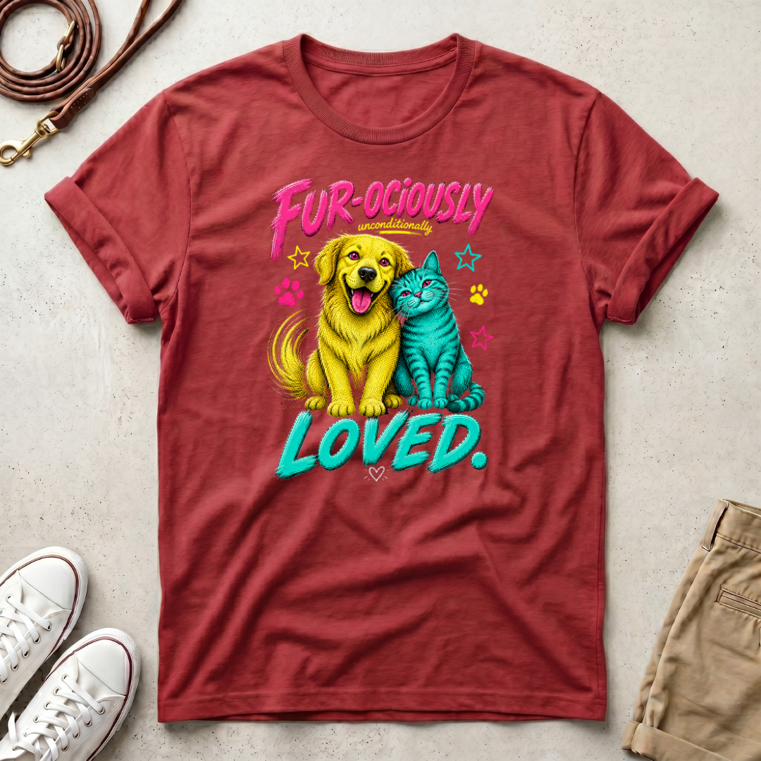 Fur-ociously Loved-Dog & Cat Graphic T-Shirt