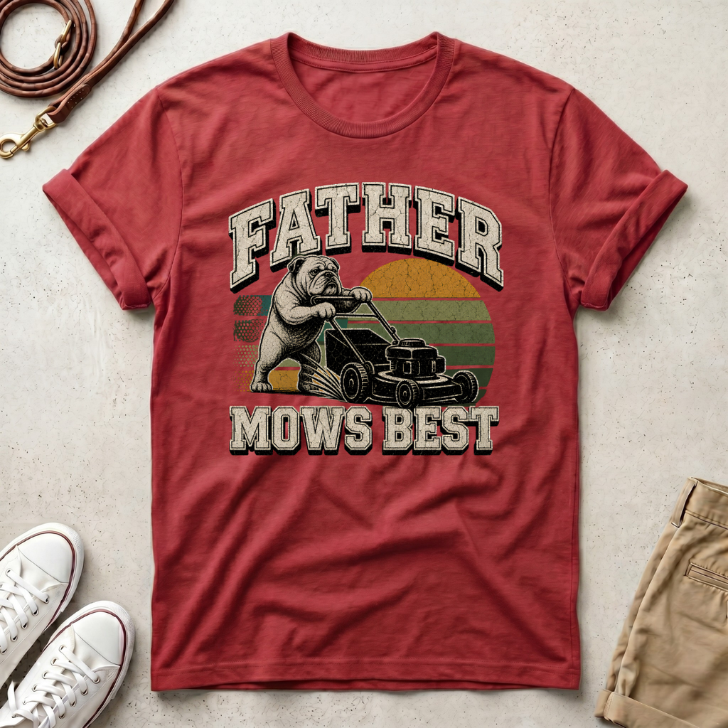 Father Mows Best Dog T-Shirt