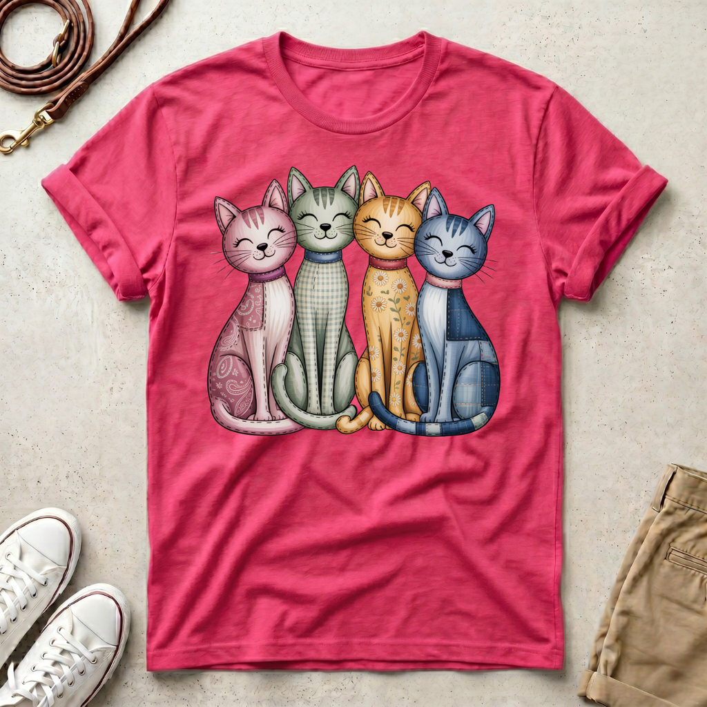 Fabric Textile Cat T-shirt