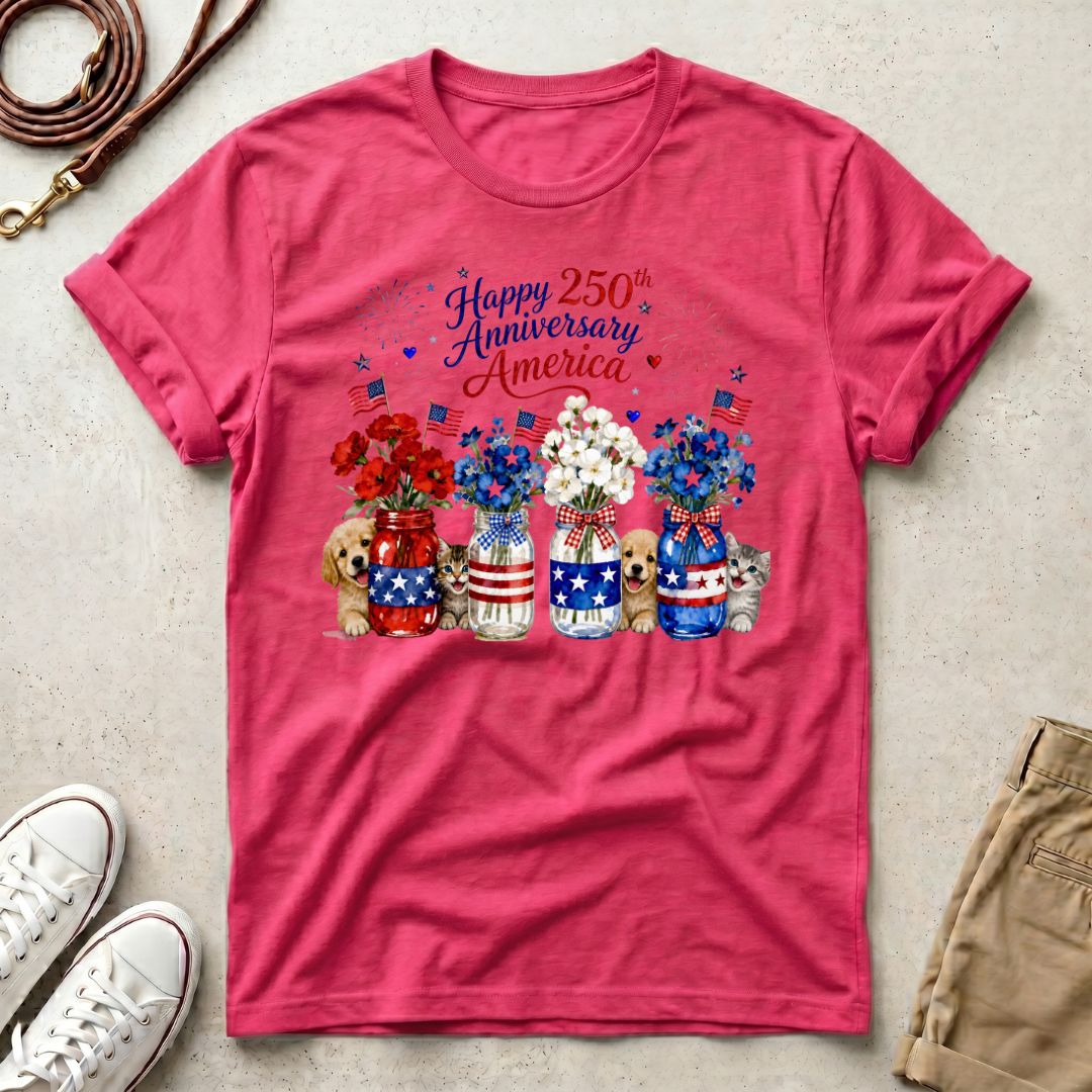America 250th Anniversary Dogs & Cats T-Shirt