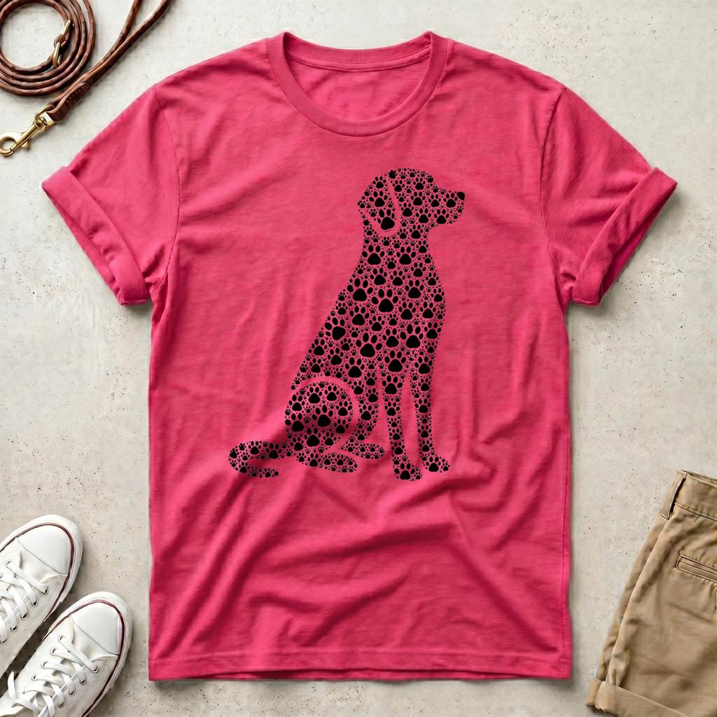 Dog Silhouette Floral T-Shirt