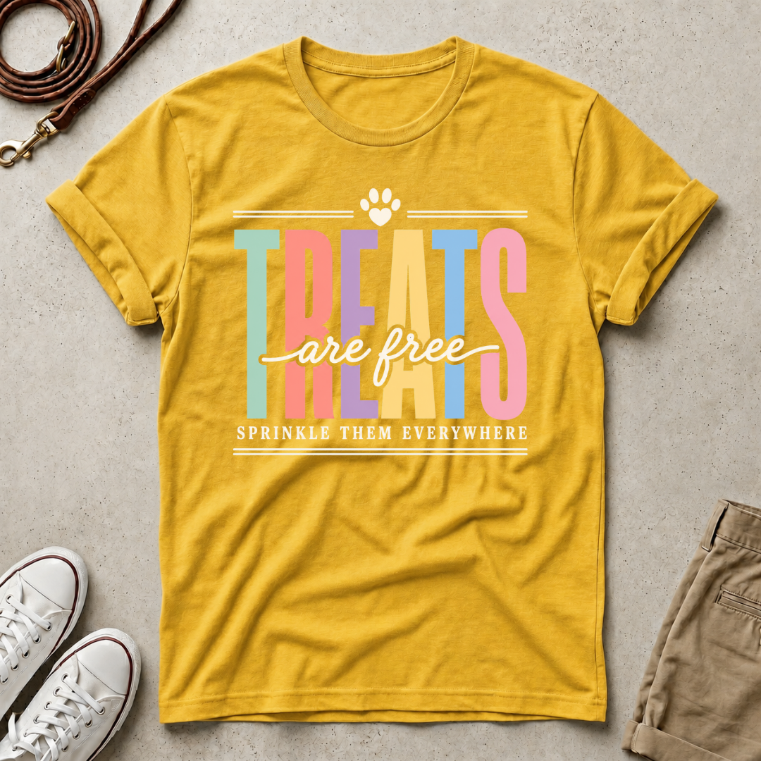 Treats Are Free T-Shirt — 'Sprinkle Them Everywhere' Pet Lover Tee