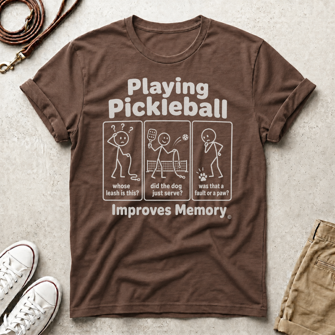 Playing Pickleball Improves Memory" Funny Dog Graphic Tee