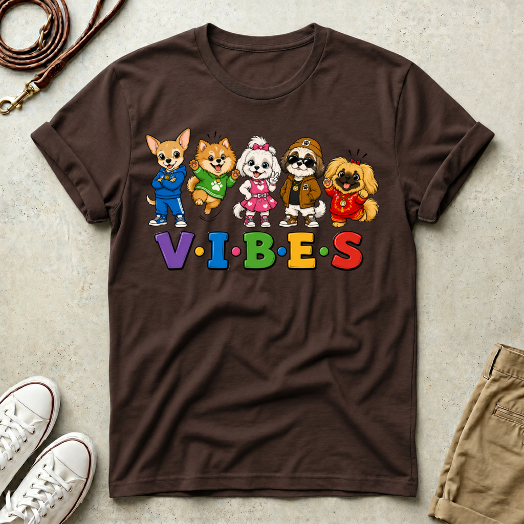 VIBES Dogs Graphic T-Shirt