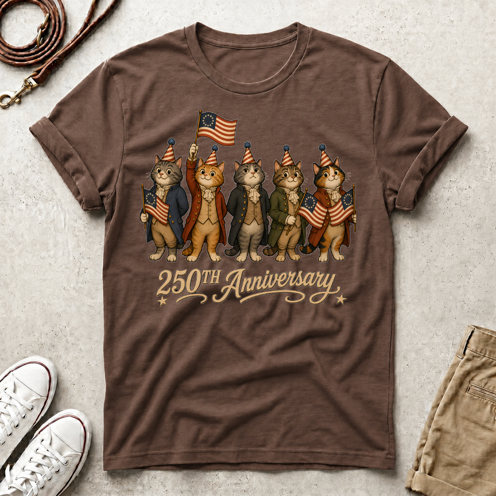 Patriotic Cats 250th Anniversary T-Shirt