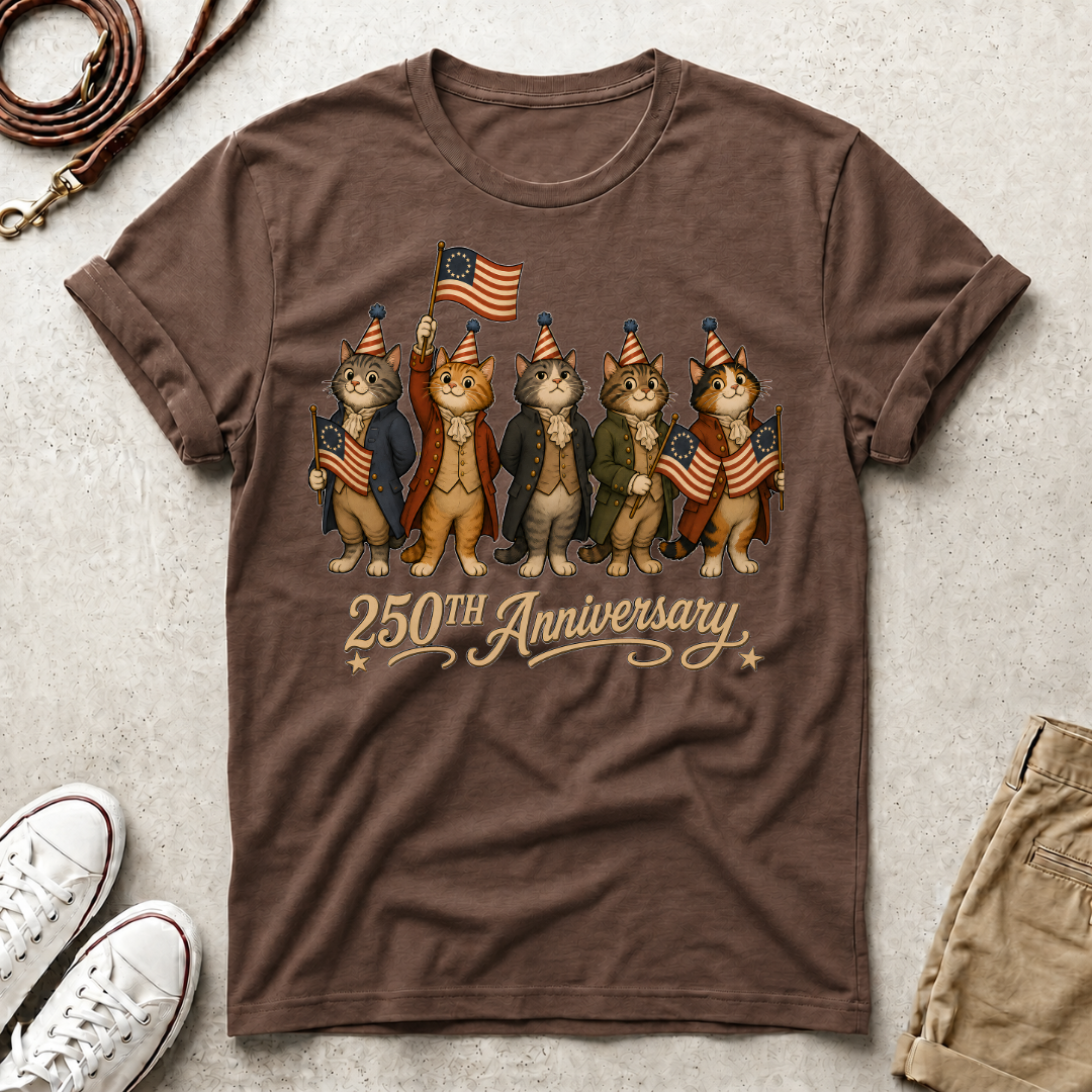 Patriotic Cats 250th Anniversary T-Shirt
