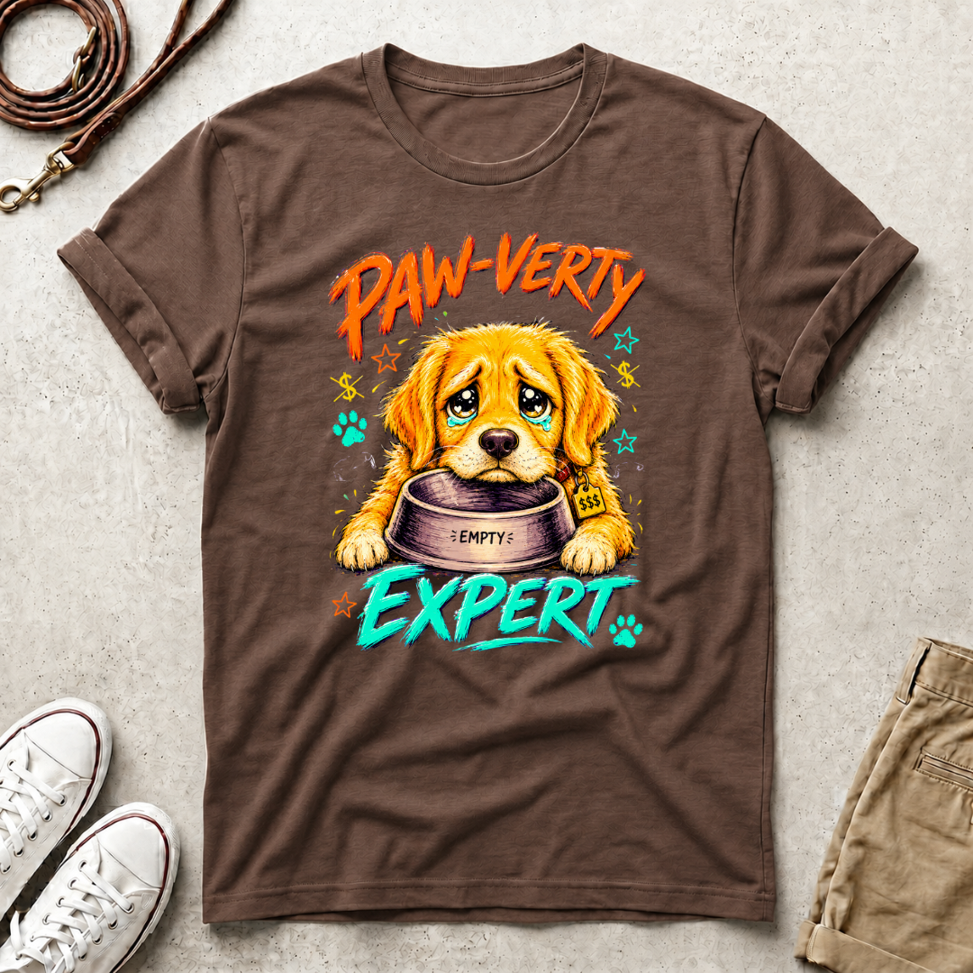 Paw-verty Expert Dog Graphic T-Shirt