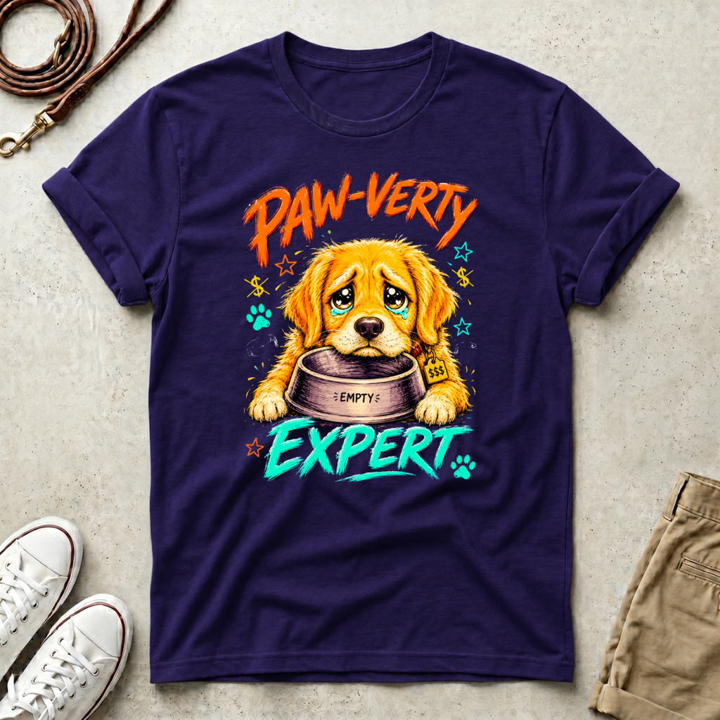 Paw-verty Expert Dog Graphic T-Shirt