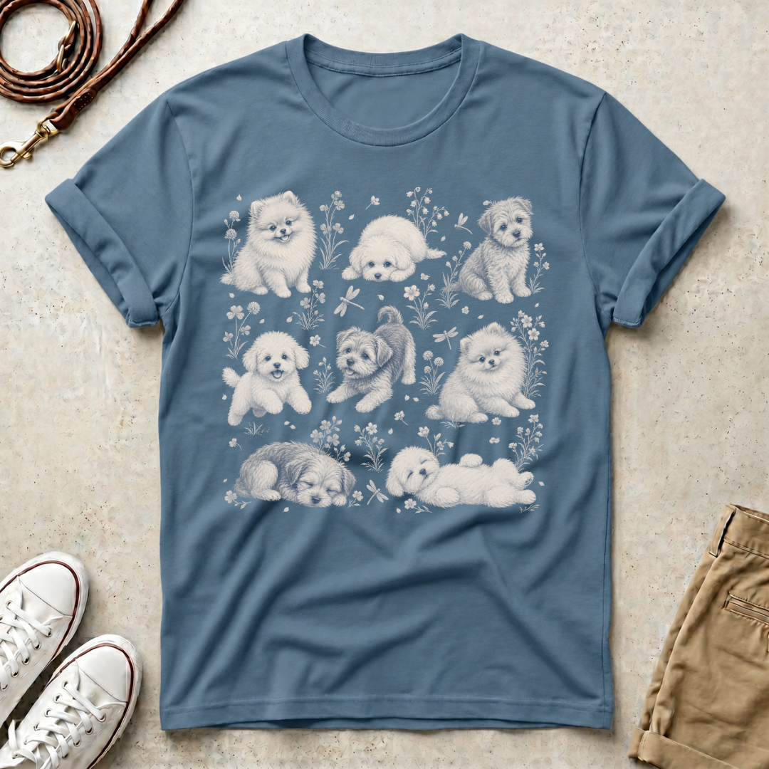 Pomeranian Puppy Pattern T-Shirt