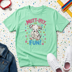 Kids Tee  "Mutt-iply the Fun!" Cute Dalmatian Puppy T-Shirt