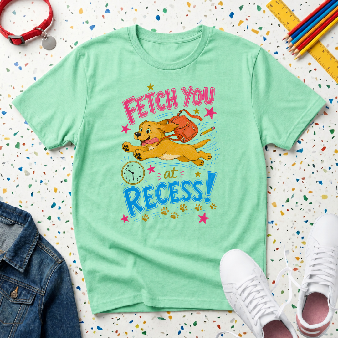 Fetch You at Recess! Playful Puppy Recess T-Shirt