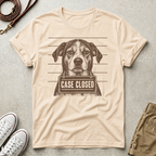 Case Closed dog mugshot t-shirt in Ivory