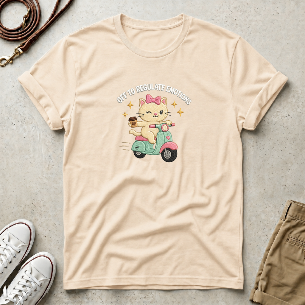 Off to Regulate Emotions Cat Scooter T-Shirt