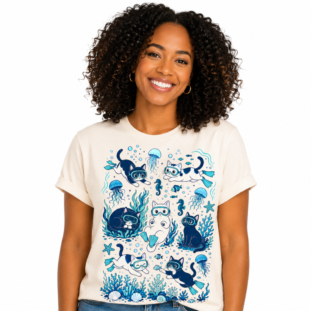 Underwater Cats Graphic T-Shirt