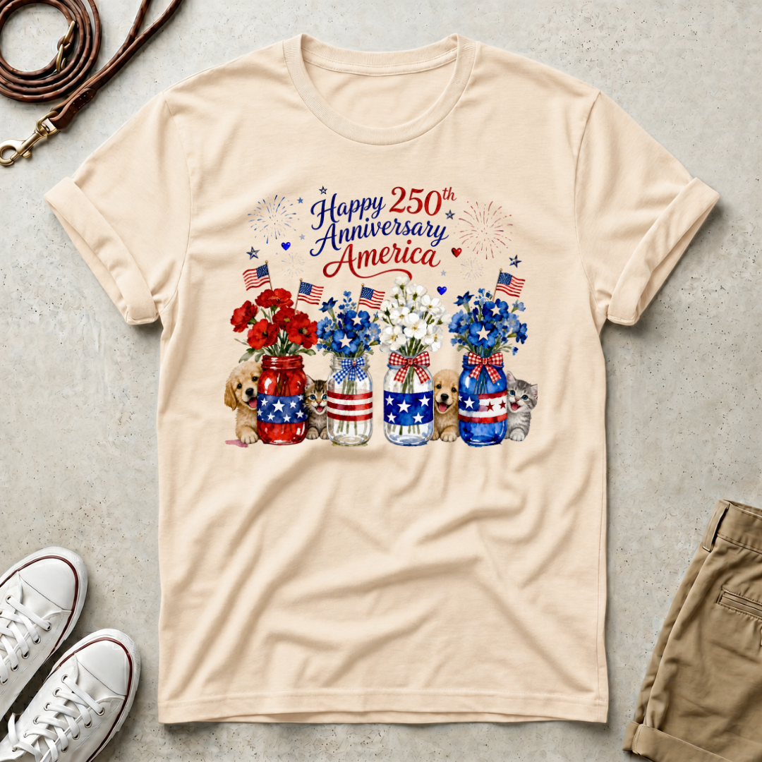 America 250th Anniversary Dogs & Cats T-Shirt