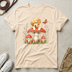 Puppy on Mushroom T-Shirt – Cute Dog & Butterfly Woodland Tee