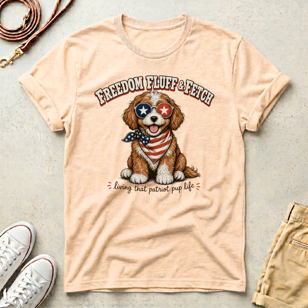 Freedom Patriotic Dog T-Shirt