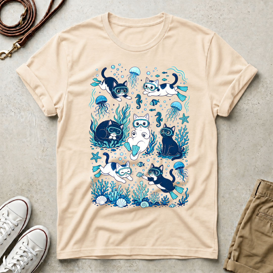 Underwater Cats Graphic T-Shirt