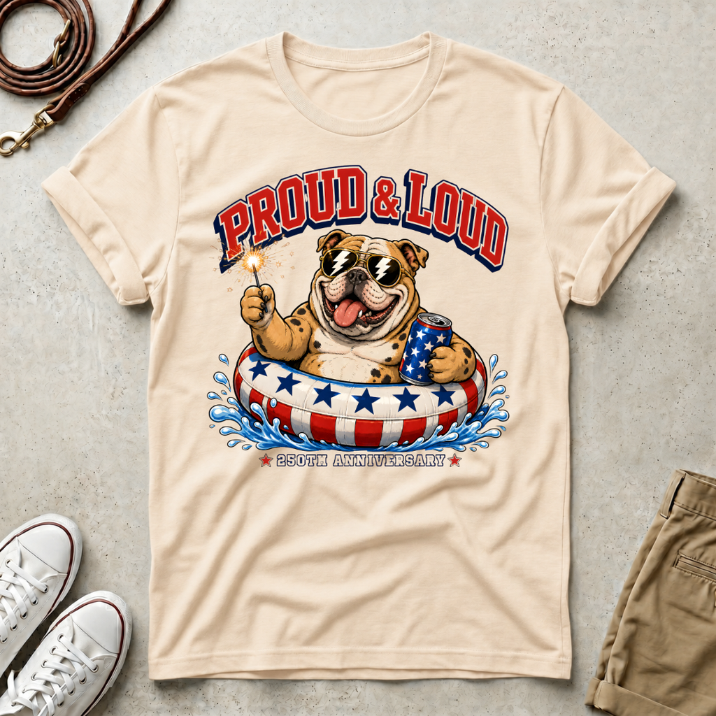 Proud & Loud Bulldog Patriotic T-Shirt