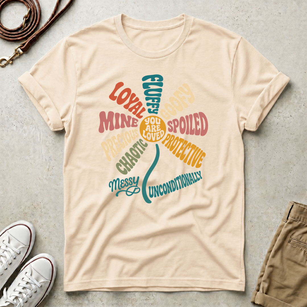 Retro Heartwarming You Are Loved Flower Graphic T-Shirt