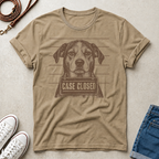 Case Closed dog mugshot t-shirt in Khaki