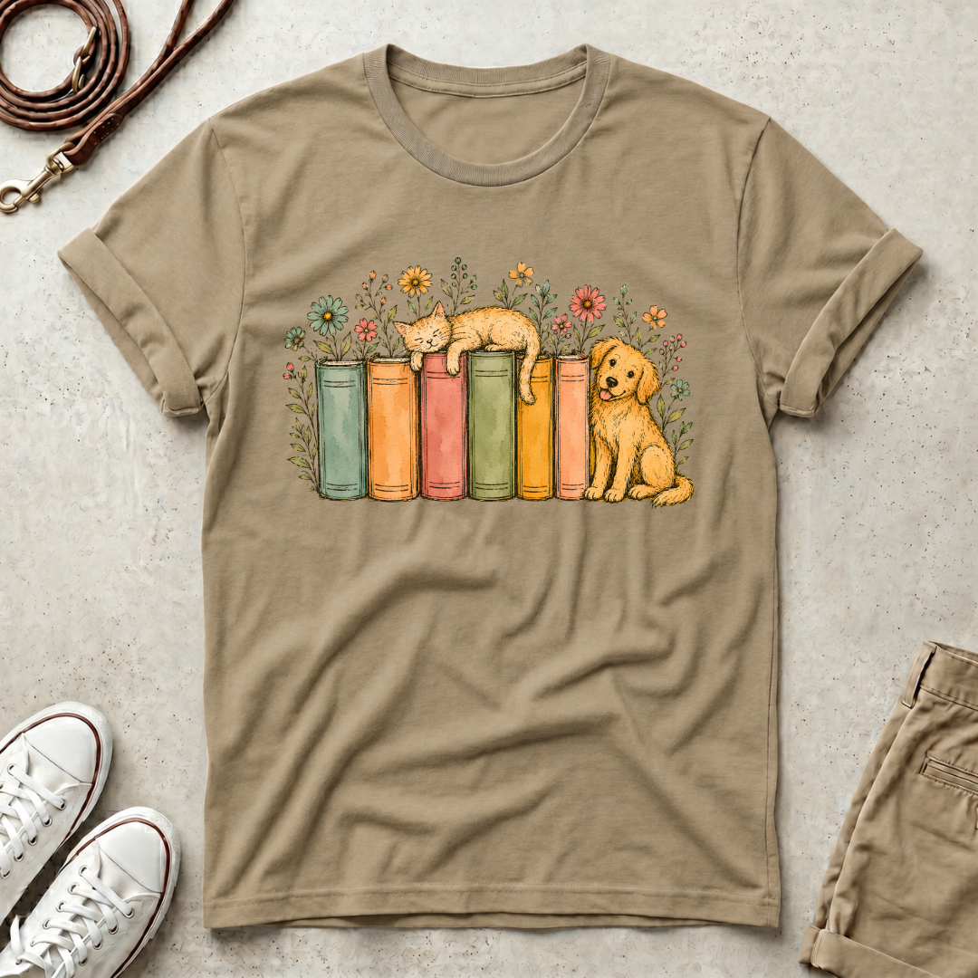 Dog & Books T-Shirt