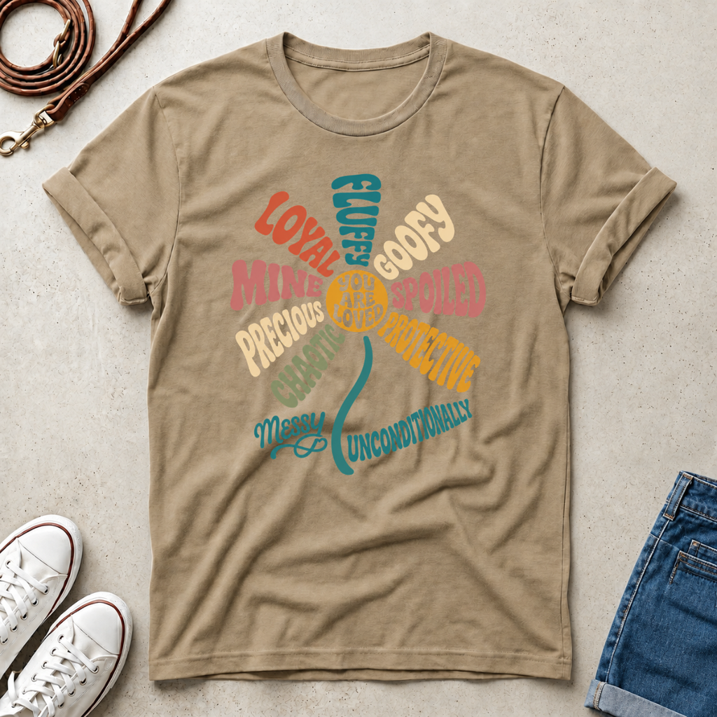 Retro Heartwarming You Are Loved Flower Graphic T-Shirt