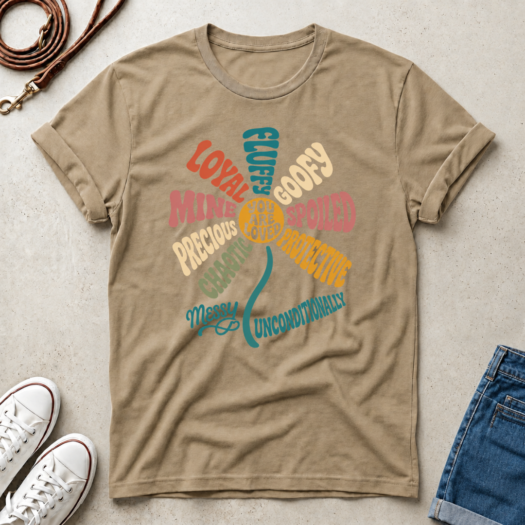 Retro Heartwarming You Are Loved Flower Graphic T-Shirt