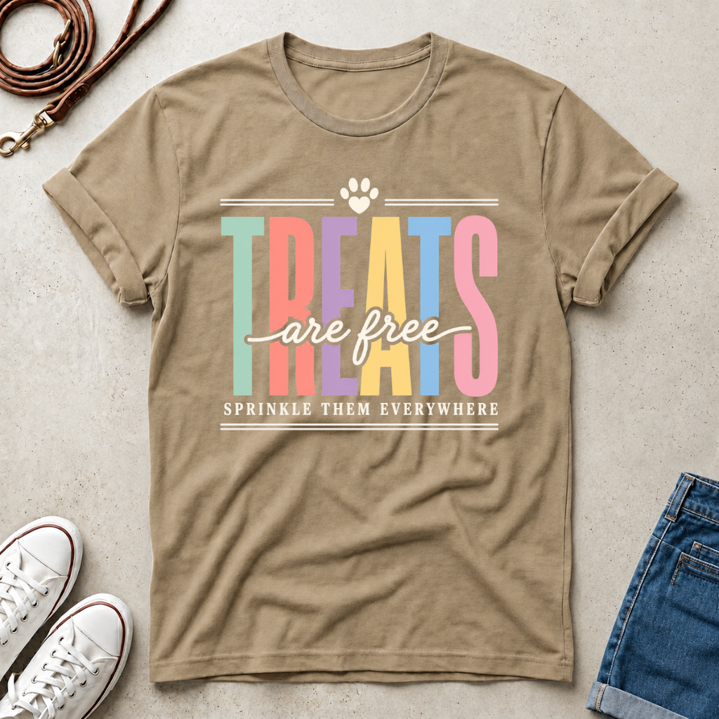 Treats Are Free T-Shirt — 'Sprinkle Them Everywhere' Pet Lover Tee