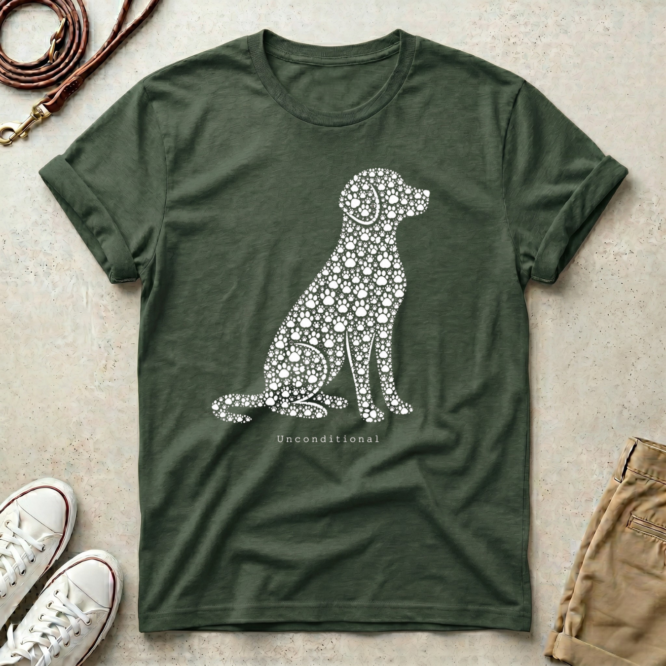 Dog Silhouette White T-Shirt