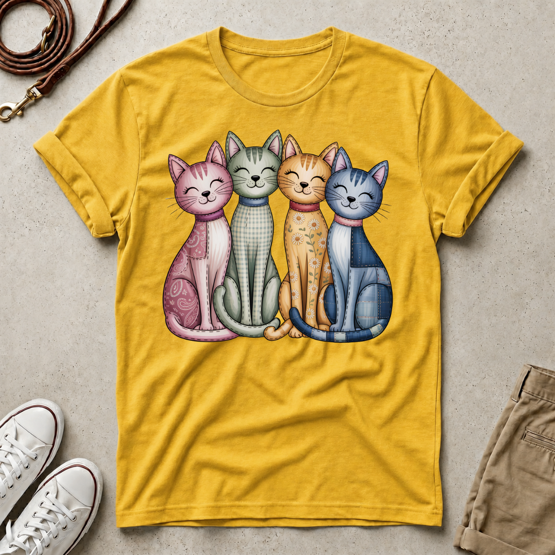 Fabric Textile Cat T-shirt