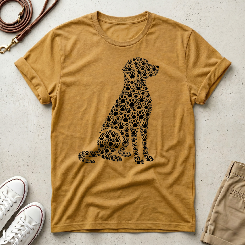 Dog Silhouette Floral T-Shirt