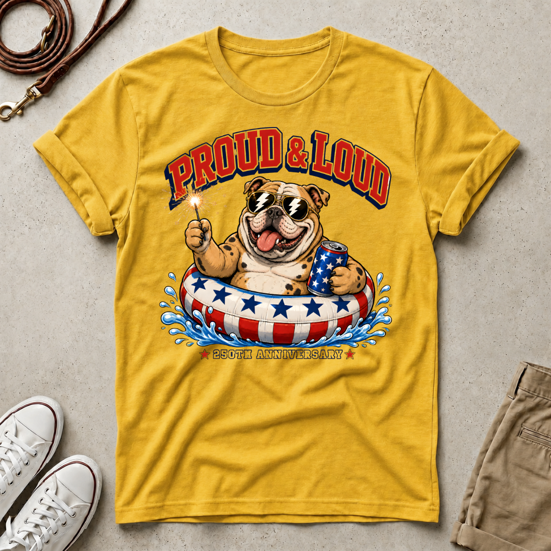 Proud & Loud Bulldog Patriotic T-Shirt
