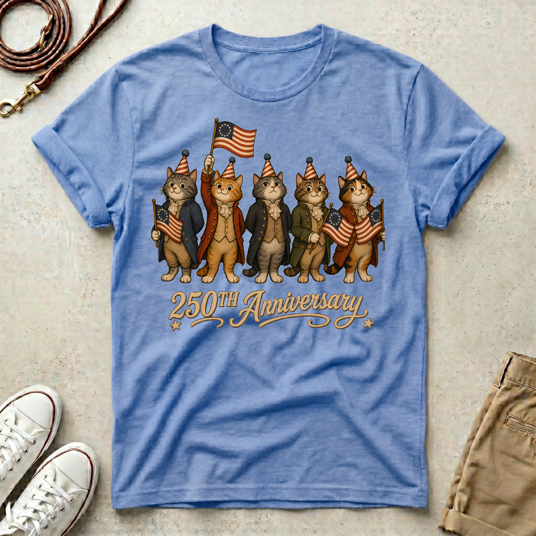 Patriotic Cats 250th Anniversary T-Shirt