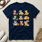 Cute Retro Cat Patchwork T-Shirt
