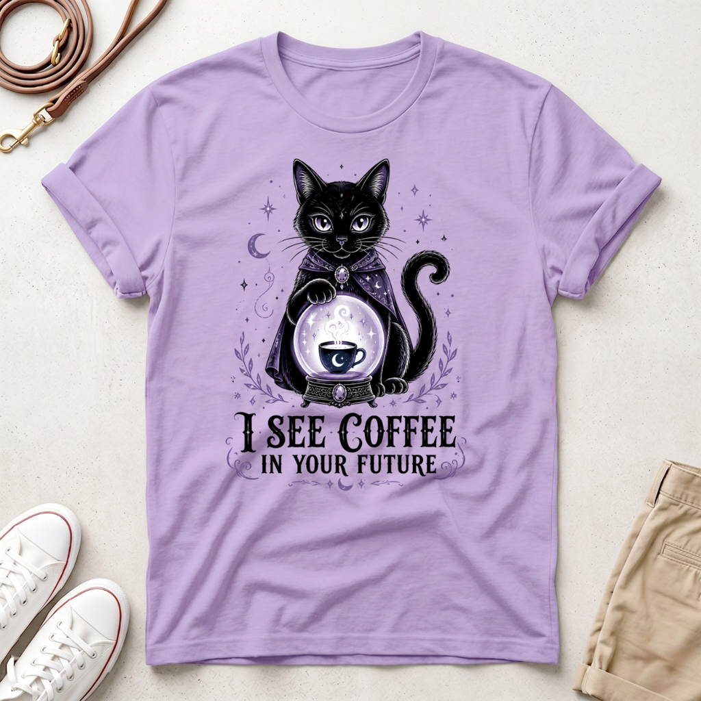 Coffee Fortune Cat T-Shirt