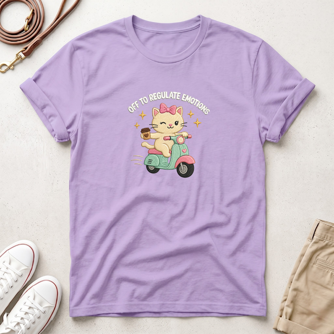 Off to Regulate Emotions Cat Scooter T-Shirt