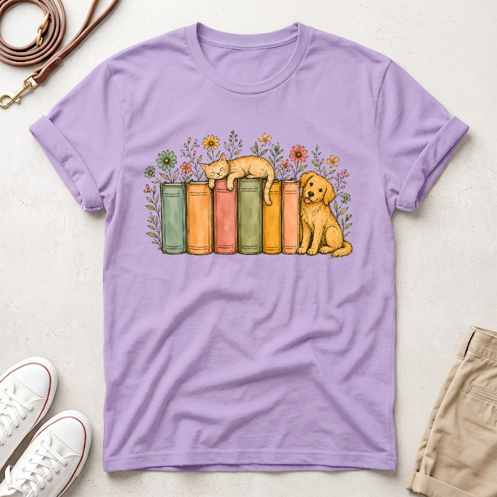Dog & Books T-Shirt