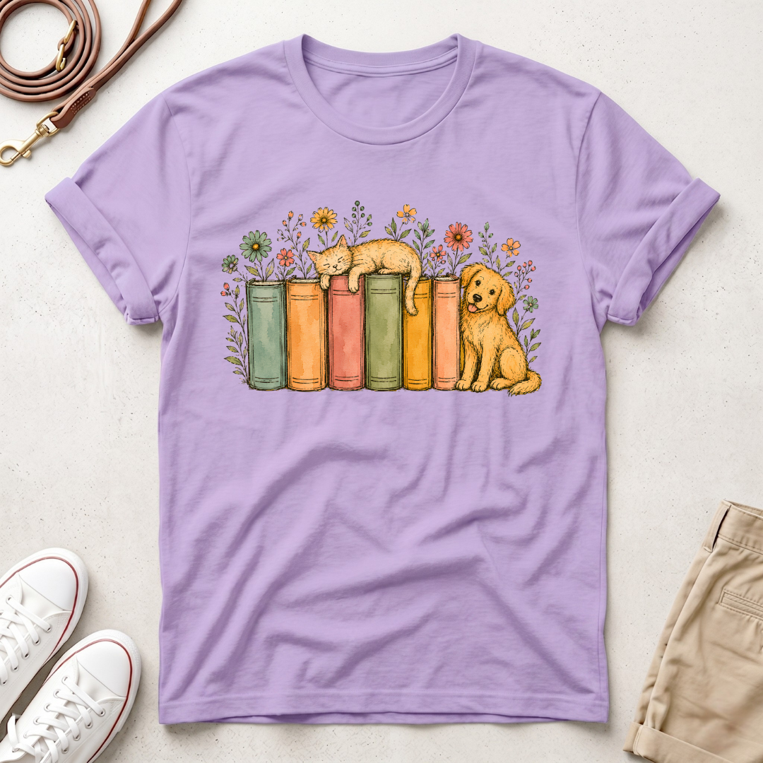 Dog & Books T-Shirt