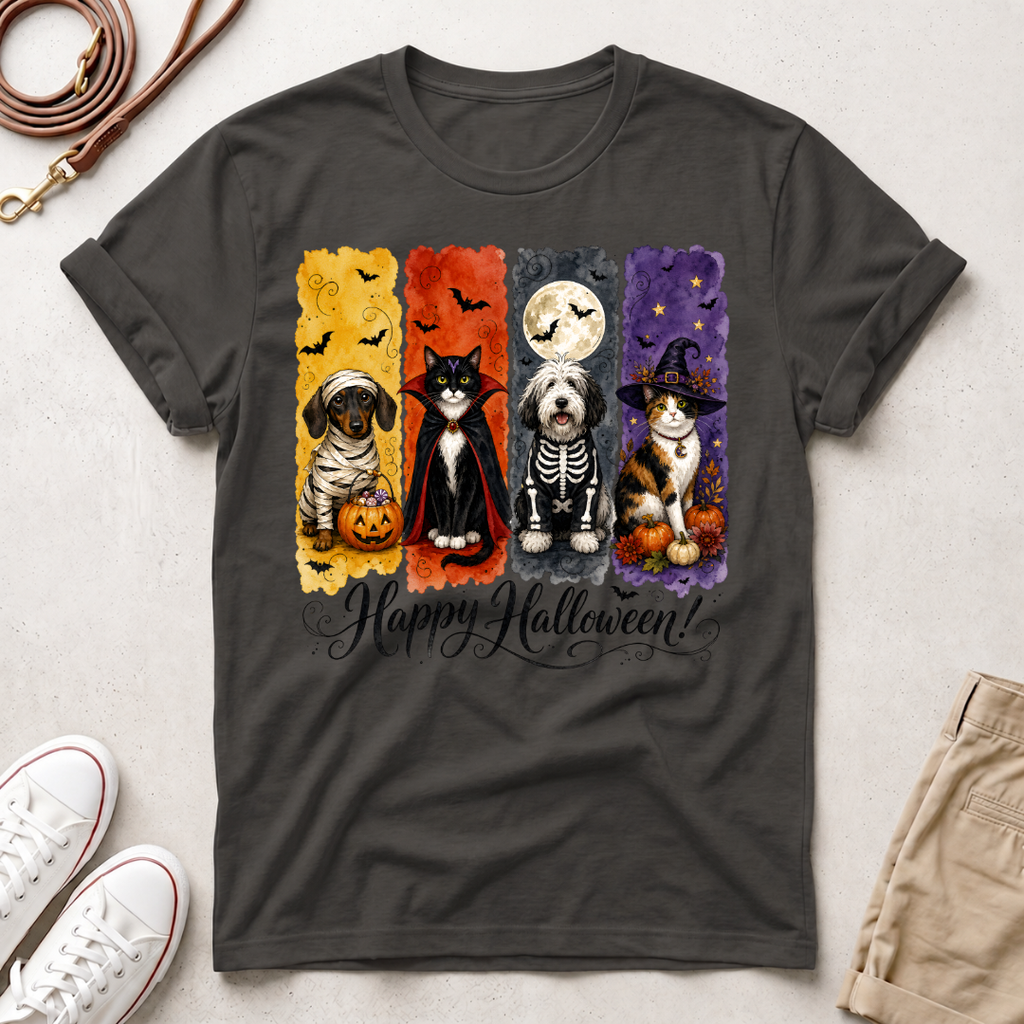 Halloween Dog & Cat T-Shirt