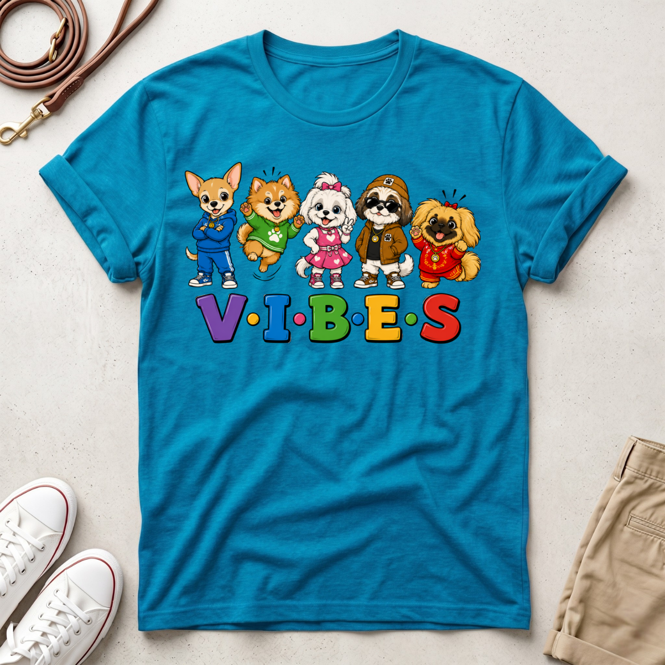 VIBES Dogs Graphic T-Shirt