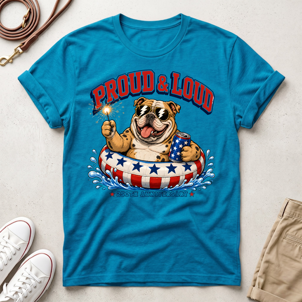 Proud & Loud Bulldog Patriotic T-Shirt